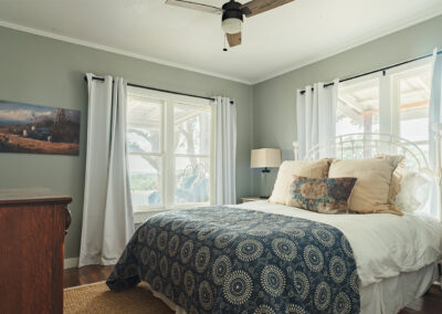 large room with rustic and cozy bed in it