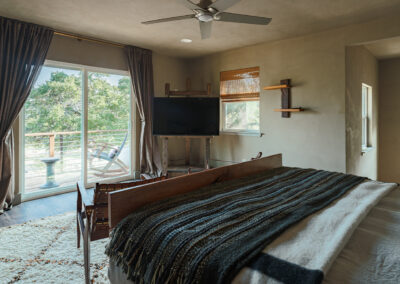 rustic bedroom at hawkins hope ranch