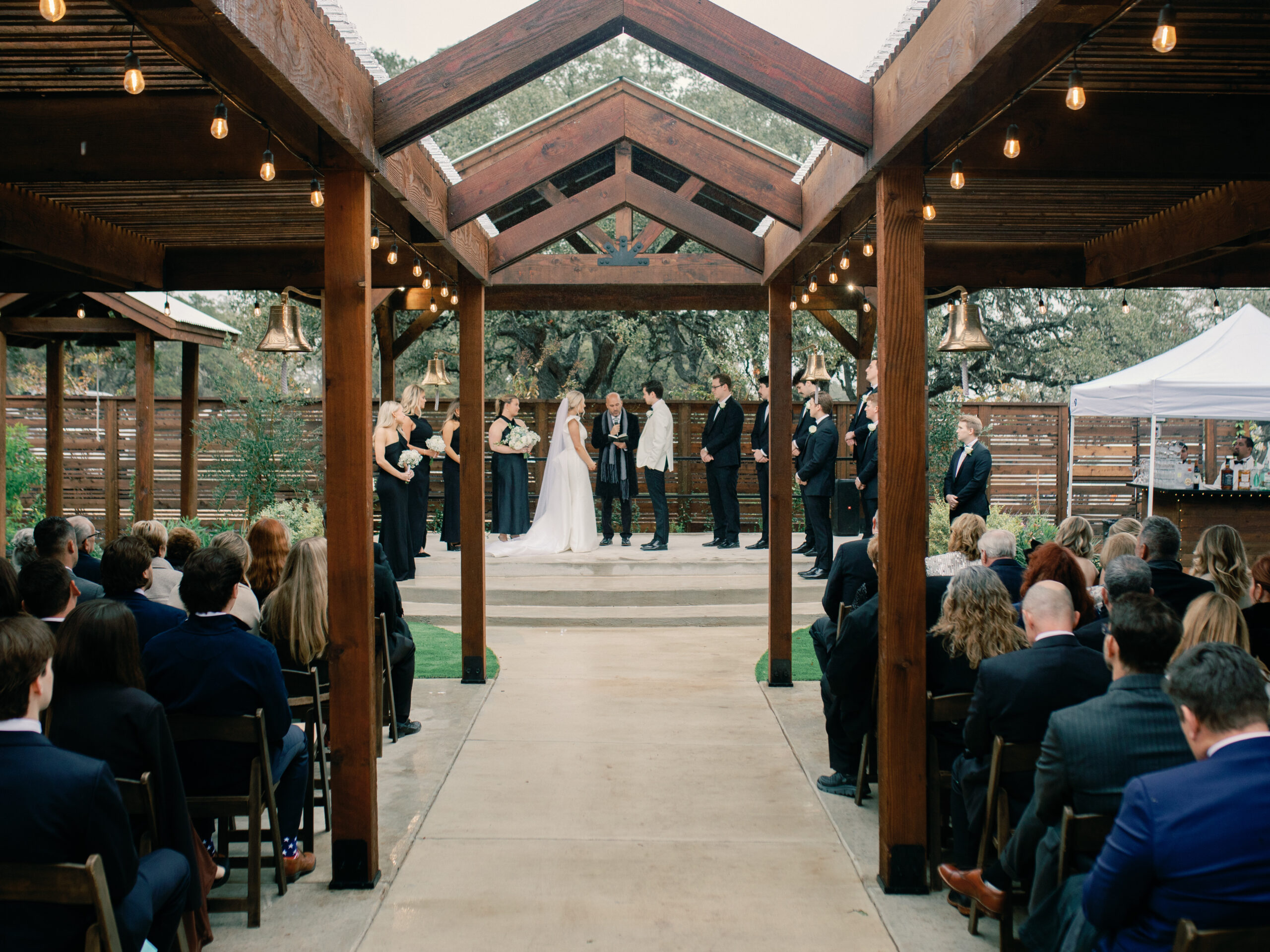 wedding ceremony at hawkins hope ranch